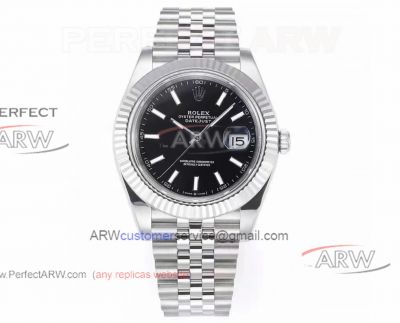 C Factory Best Copy Rolex Datejust Swiss 3235 Mechanical Black Dial 41mm 